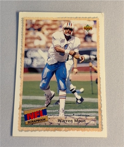 1992 Upper Deck #513 Warren Moon Houston Oilers NFL Scrapbook — front