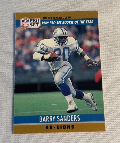 1990 Pro Set #1 Barry Sanders Rookie of the Year — front