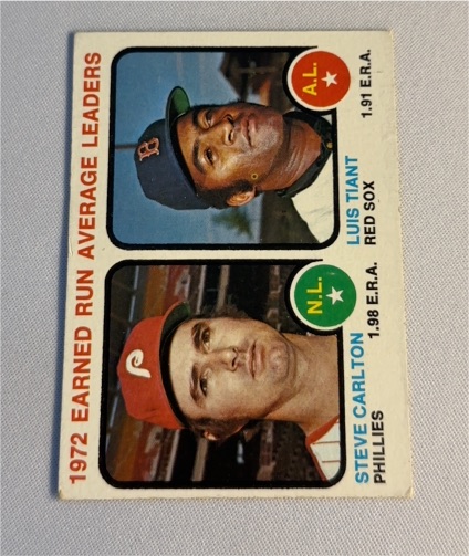 1973 Topps #65 ERA Leaders Luis Tiant Steve Carlton — front