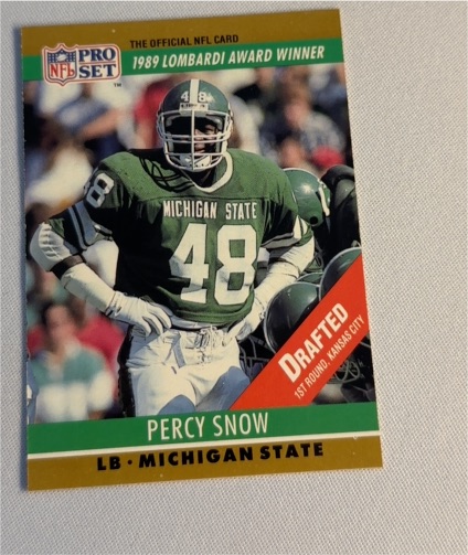 1990 Pro Set #21 Percy Snow — front