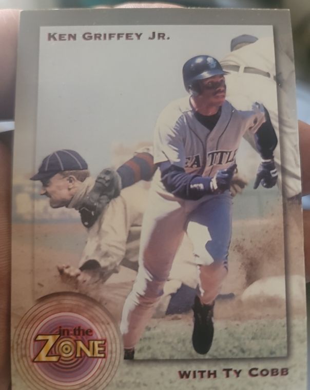 1995 Megacards In the Zone #3 Ken Griffey Jr. with Ty Cobb — front