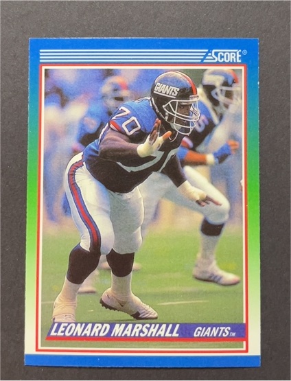 1990 Score #375 Leonard Marshall — front