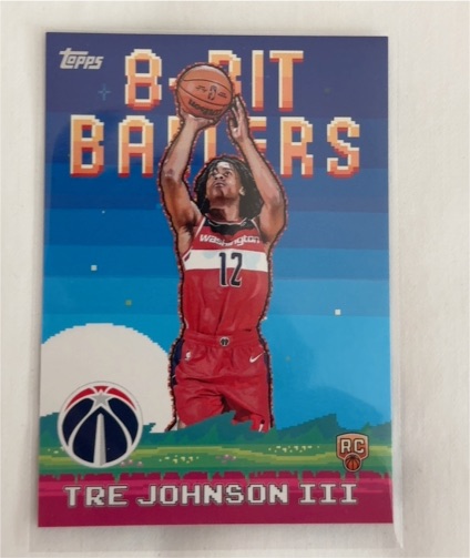 2025-26 Topps Basketball #8B-36 Tre Johnson III 8-Bit Ballers Insert RC Wizards — front