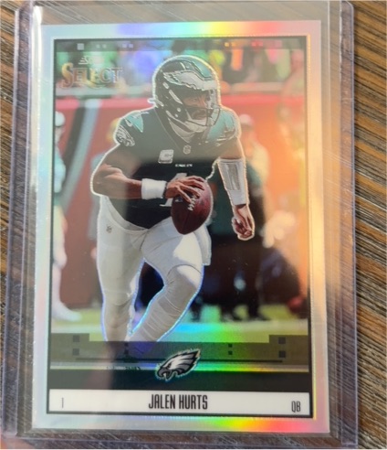 2025 Panini Select Score Throwback Prizm #3 Jalen Hurts — front
