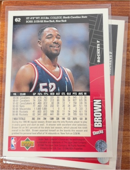 1995 Upper Deck Collector's Choice #62 Chuck Brown — front