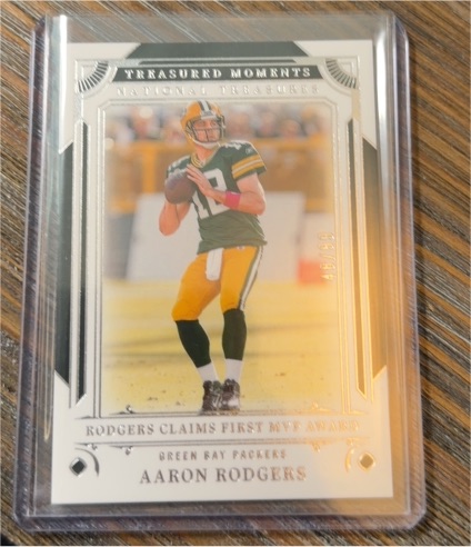 2022 Panini National Treasures Treasured Moments Aaron Rodgers 72/99 — front