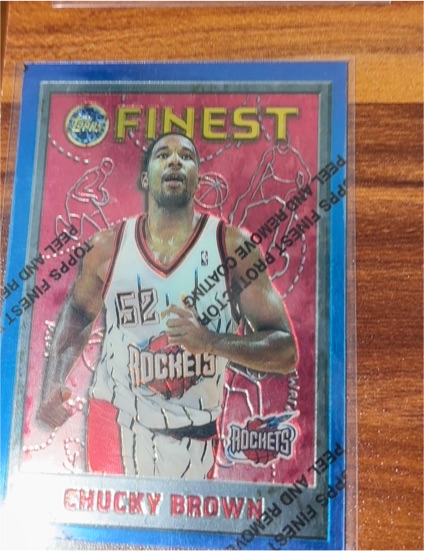 1995-96 Topps Finest #141 Chucky Brown Houston Rockets — front