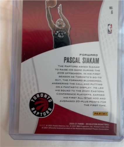 2020-21 Panini Revolution Basketball #6 Pascal Siakam — front