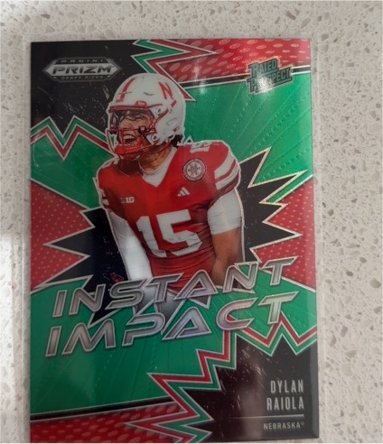 2025 Panini Prizm Draft Picks #II-DRA Dylan Raiola Instant Impact Green Prizm — front