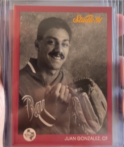 1991 Leaf Studio #124 Juan Gonzalez — front