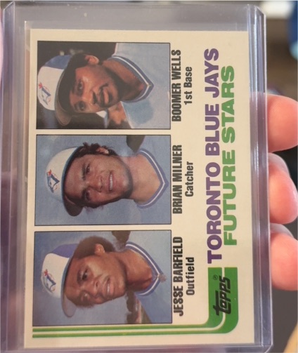 1982 Topps #203 Toronto Blue Jays Future Stars Jesse Barfield, Brian Milner, Boomer Wells — front