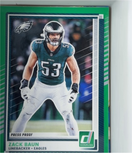 2025 Donruss #264 Zack Baun Press Proof Green — front
