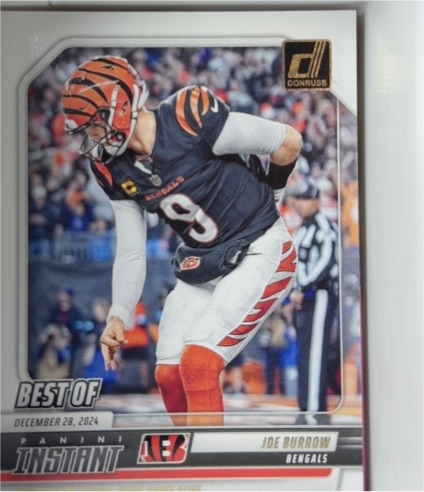 2025 Panini Donruss #INS-JBW Joe Burrow Best of Instant — front