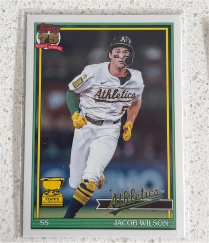 2026 Topps Series 1 1991 Topps #T91-77 Jacob Wilson Athletics Rookie Cup — front