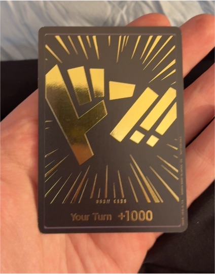 One Piece TCG DON!! Card Gold Text Black Back — front