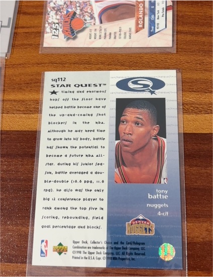 1997-98 Upper Deck Collector's Choice StarQuest #SQ112 Tony Battie — front