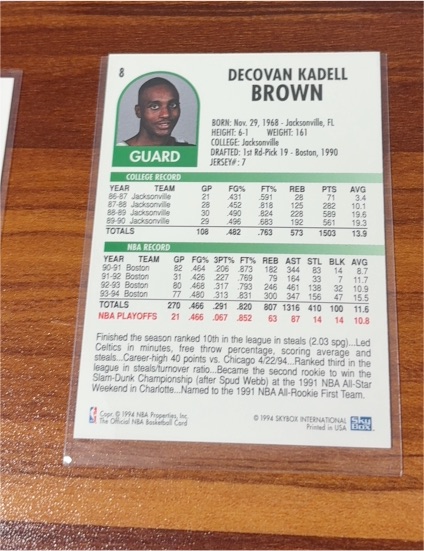 1994 Skybox #8 Dee Brown — front