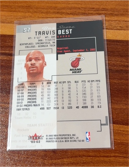 2002-03 Fleer Box Score #57 Travis Best — front
