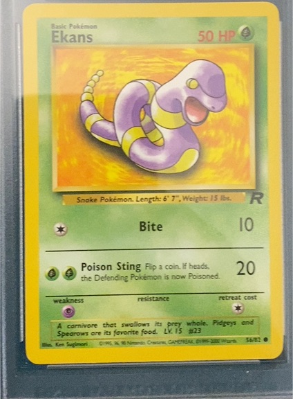 2000 Pokemon Team Rocket #56 Ekans — front