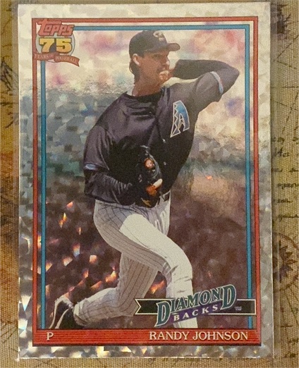 2026 Topps Series 1 #T91-67 Randy Johnson 1991 Insert Crackle Foil Parallel — front