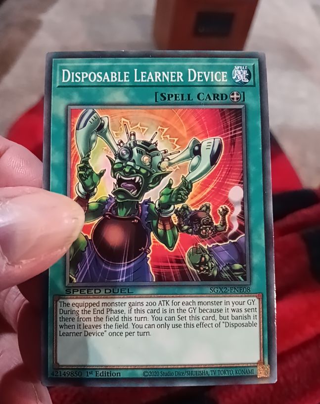 2020 Yu-Gi-Oh! SGX2-ENE08 Disposable Learner Device — front