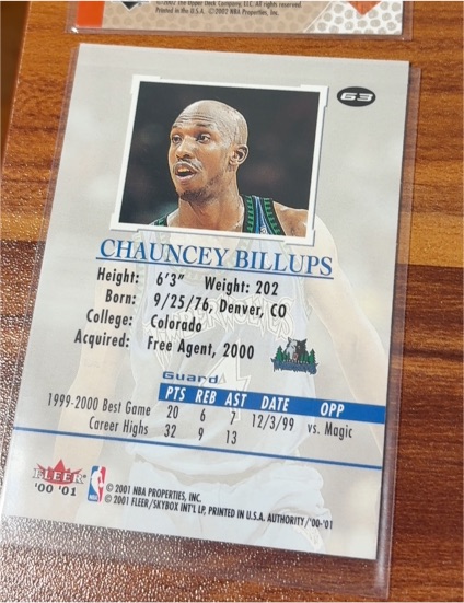 1999-00 Fleer #63 Chauncey Billups — front