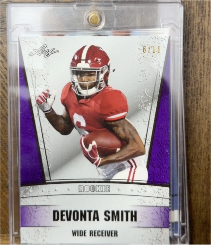 2021 Leaf Draft #6 DeVonta Smith Rookie — front