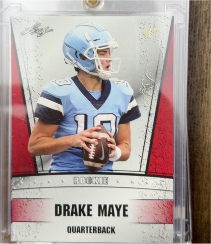 2023 Leaf Draft #RS-31 Drake Maye Rookie Silver — front