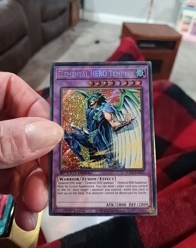Yu-Gi-Oh! Elemental HERO Tempest SGX2-ENA21 Secret Rare 1st Edition — front