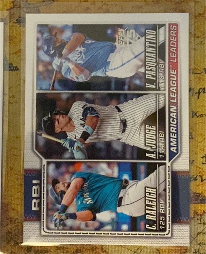 2026 Topps #211 Vinnie Pasquantino / Aaron Judge / Cal Raleigh — front