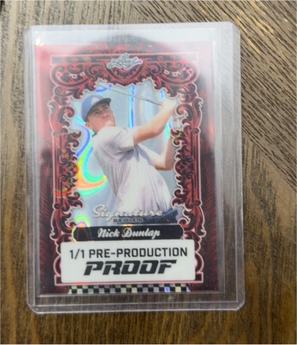 2025 Leaf Signature Series #1/1 Nick Dunlap Pre-Production Proof — front