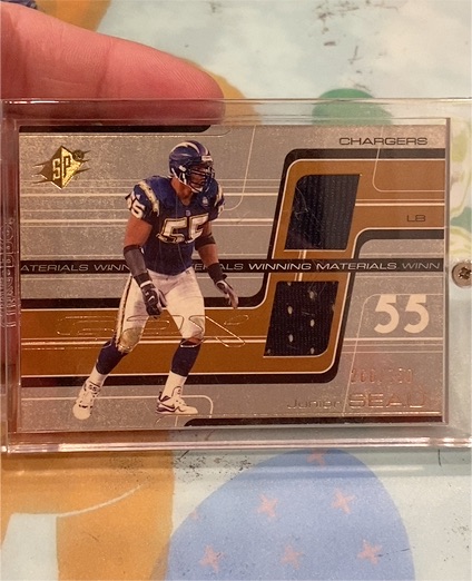 2001 SPx Winning Materials #WM-JS Junior Seau — front