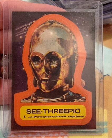 1977 Topps Star Wars Sticker #5 See-Threepio — front