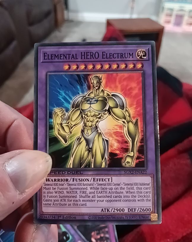 2020 Yu-Gi-Oh! SGX2-ENA22 Elemental HERO Electrum — front