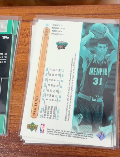 2001-02 Upper Deck #307 Shane Battier Rookie Card Memphis Grizzlies Duke — front