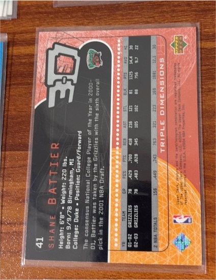 2002-03 Upper Deck #41 Shane Battier — front