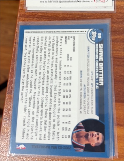 2001-02 Topps Heritage #215 Shane Battier RC — front