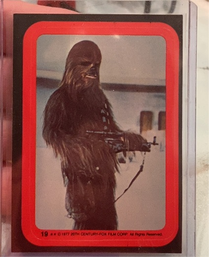 1977 Topps Star Wars Sticker #19 Chewbacca — front