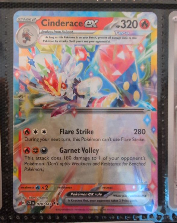 2024 Pokémon TCG Stellar Crown #028 Cinderace ex — front