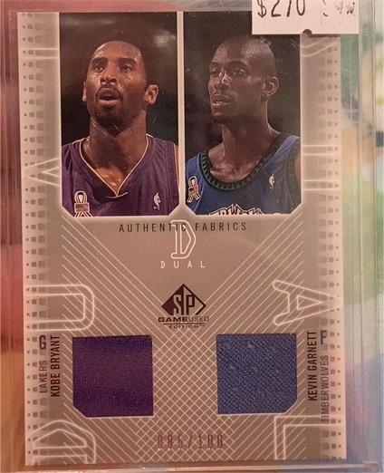 2001 SP Game Used Authentic Fabrics Dual Kobe Bryant / Kevin Garnett — front