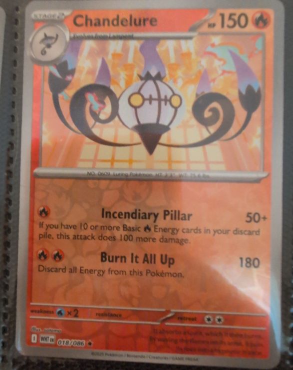 2025 Pokémon Scarlet & Violet White Flare #018 Chandelure — front