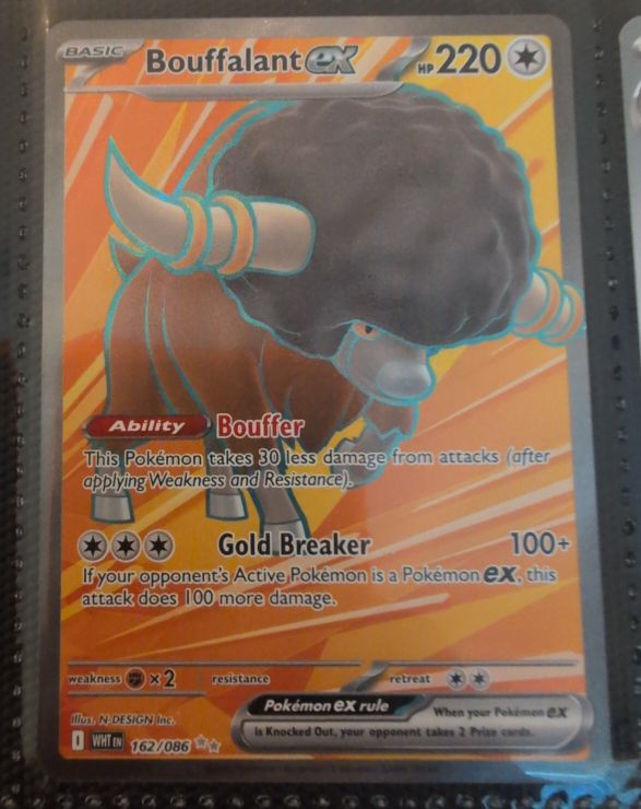 Pokémon SV White Flare Bouffalant ex Full Art Ultra Rare #162/086 — front