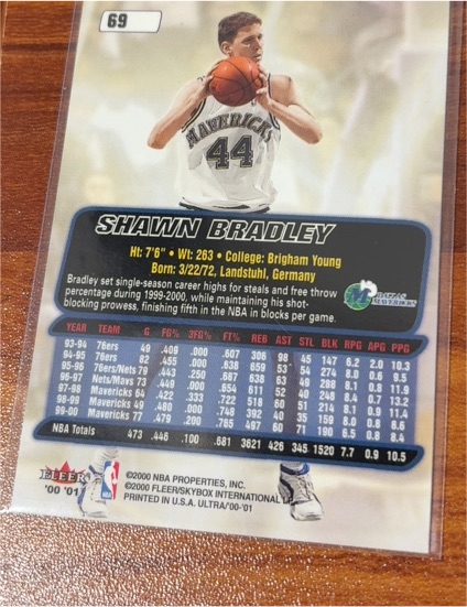 2000-01 Fleer Ultra #69 Shawn Bradley — front
