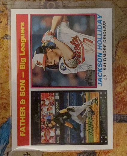 2025 Topps Heritage #66 Jackson Holliday / Matt Holliday — front