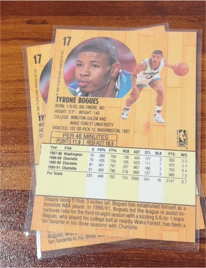 1989 Fleer #17 Tyrone Bogues — front