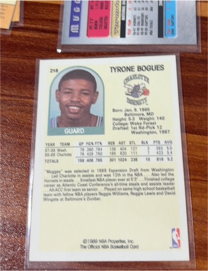 1989-90 Hoops #218 Tyrone Bogues — front