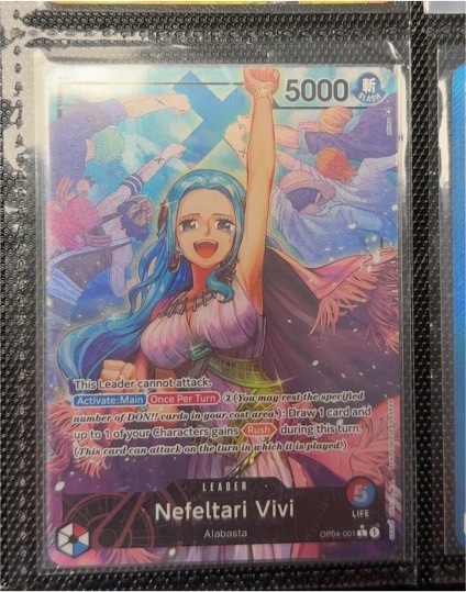One Piece Card Game OP04-001 Nefeltari Vivi Alternate Art Leader — front