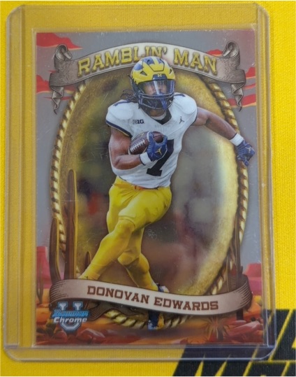2024 Bowman University Chrome #RM-12 Donovan Edwards Ramblin' Man — front