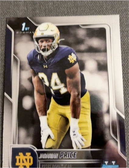 2025 Bowman University Chrome #117 Jadarian Price — front