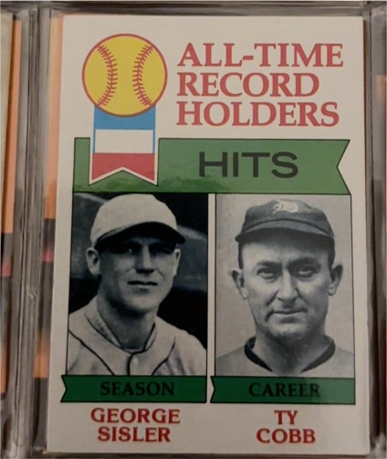 1979 Topps #411 All-Time Record Holders Hits George Sisler Ty Cobb — front